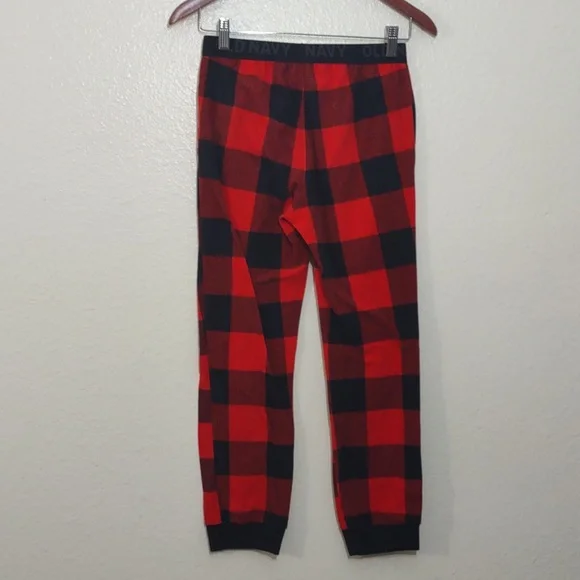 USED OLD NAVY BOYS PAJAMA PANTS COLOR BLACK AND RED PLAID SIZE L (10/12) - Picture 5 of 9